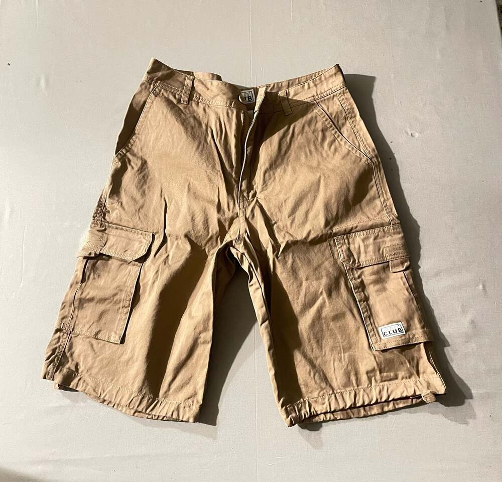 Pro Club Men's Classic Heavyweight Cotton Cargo Shorts in Khaki